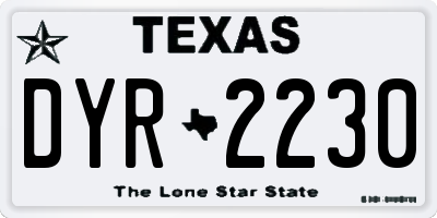 TX license plate DYR2230