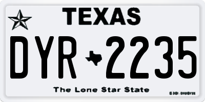 TX license plate DYR2235