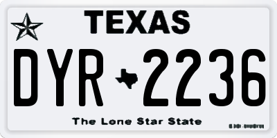 TX license plate DYR2236