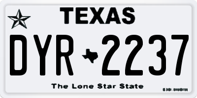 TX license plate DYR2237