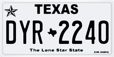 TX license plate DYR2240