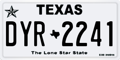 TX license plate DYR2241