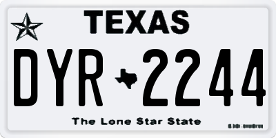 TX license plate DYR2244