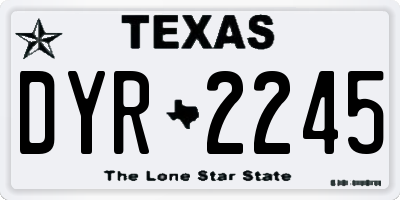 TX license plate DYR2245