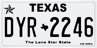 TX license plate DYR2246