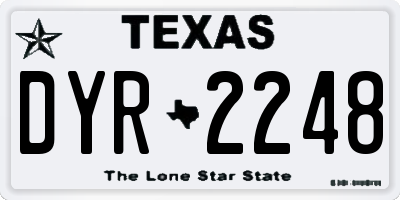 TX license plate DYR2248