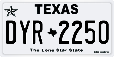 TX license plate DYR2250
