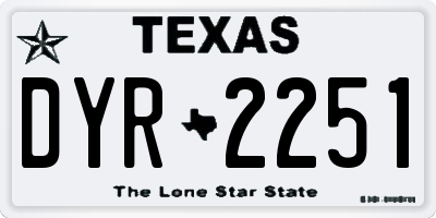 TX license plate DYR2251