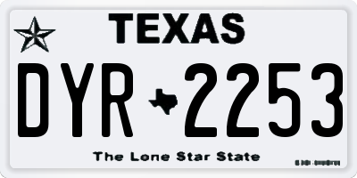 TX license plate DYR2253