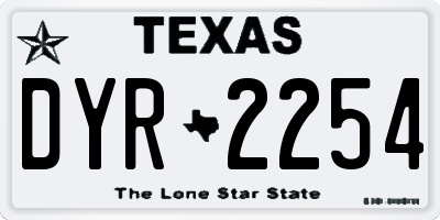 TX license plate DYR2254