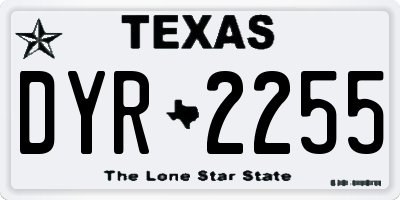 TX license plate DYR2255
