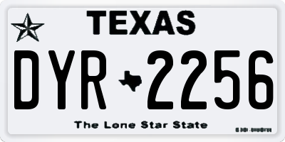 TX license plate DYR2256