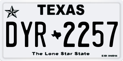TX license plate DYR2257