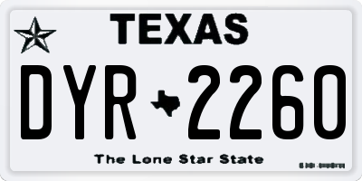 TX license plate DYR2260