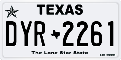 TX license plate DYR2261