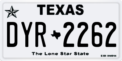 TX license plate DYR2262