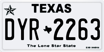 TX license plate DYR2263
