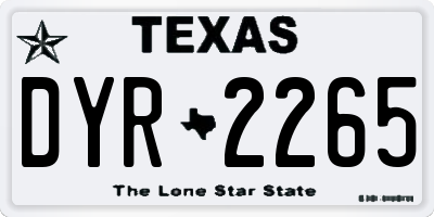TX license plate DYR2265