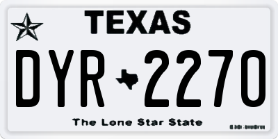 TX license plate DYR2270