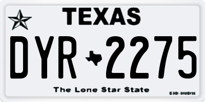 TX license plate DYR2275