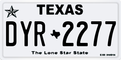 TX license plate DYR2277
