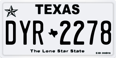 TX license plate DYR2278