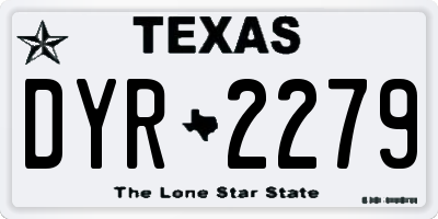 TX license plate DYR2279