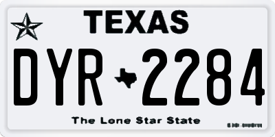 TX license plate DYR2284