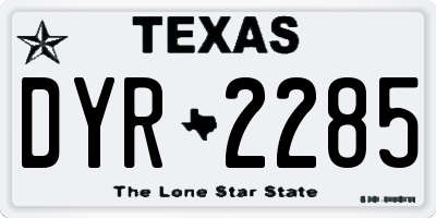TX license plate DYR2285