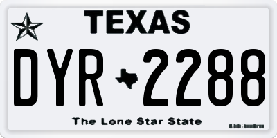 TX license plate DYR2288