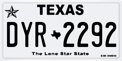 TX license plate DYR2292