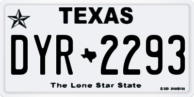 TX license plate DYR2293
