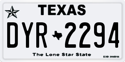 TX license plate DYR2294
