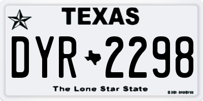 TX license plate DYR2298