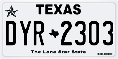 TX license plate DYR2303