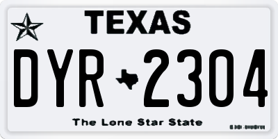 TX license plate DYR2304