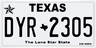 TX license plate DYR2305
