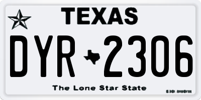 TX license plate DYR2306