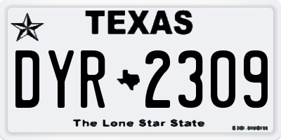 TX license plate DYR2309