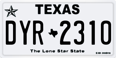 TX license plate DYR2310