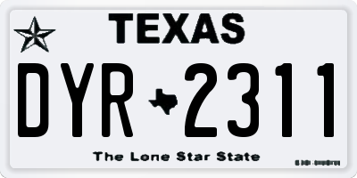 TX license plate DYR2311