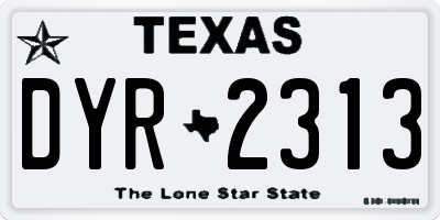 TX license plate DYR2313