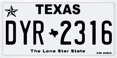 TX license plate DYR2316