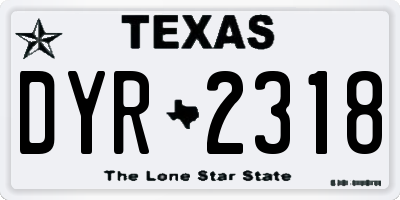 TX license plate DYR2318