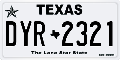 TX license plate DYR2321