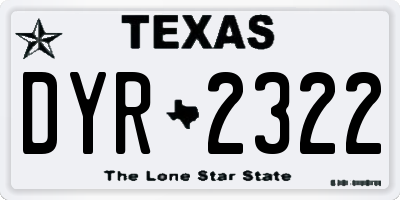TX license plate DYR2322