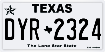 TX license plate DYR2324