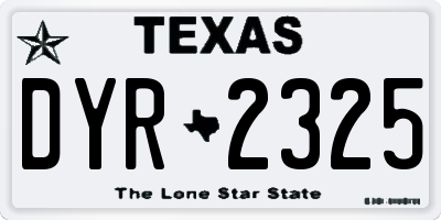 TX license plate DYR2325