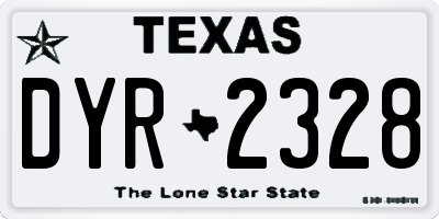 TX license plate DYR2328