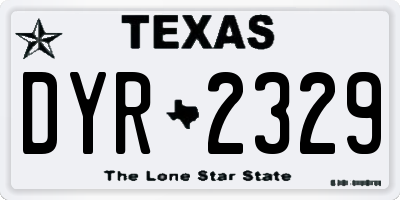 TX license plate DYR2329